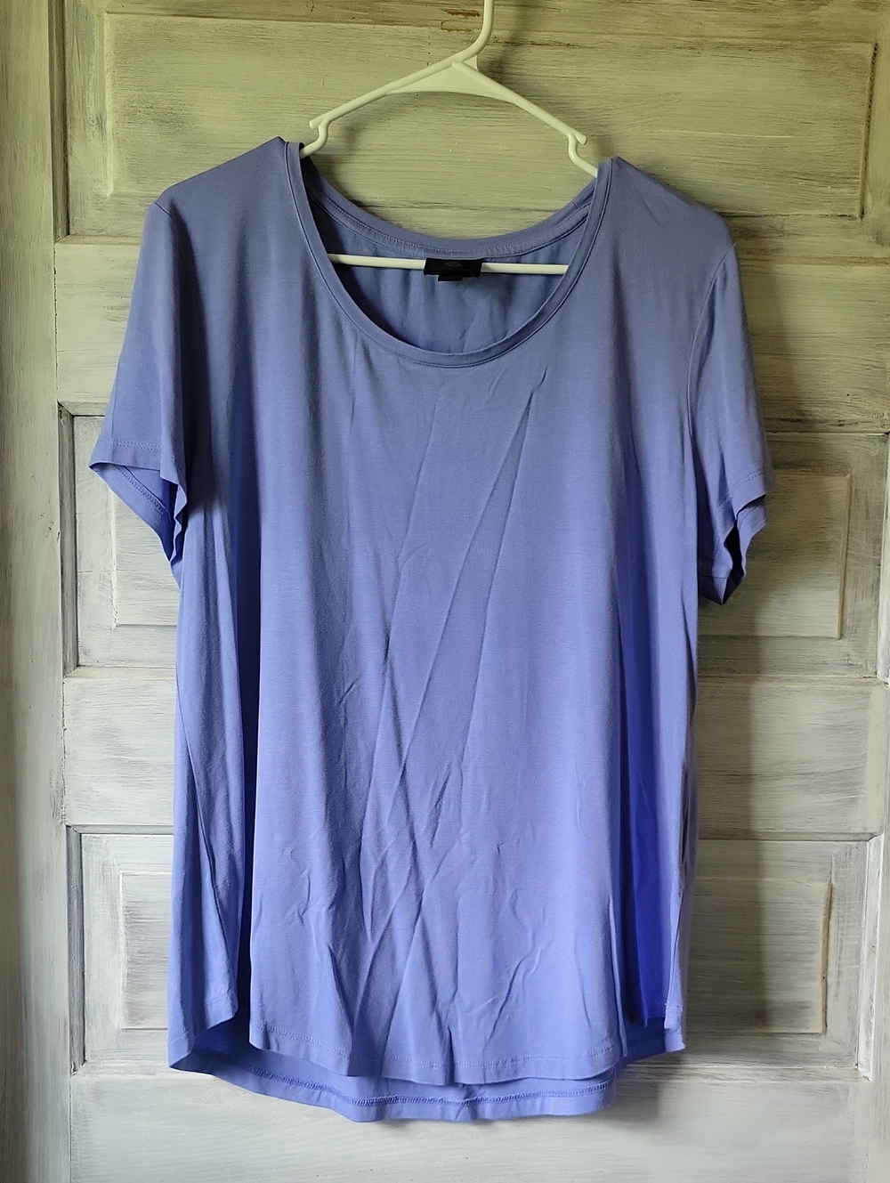 JM Collection Lavender Scoop Neck Short Sleeve Top